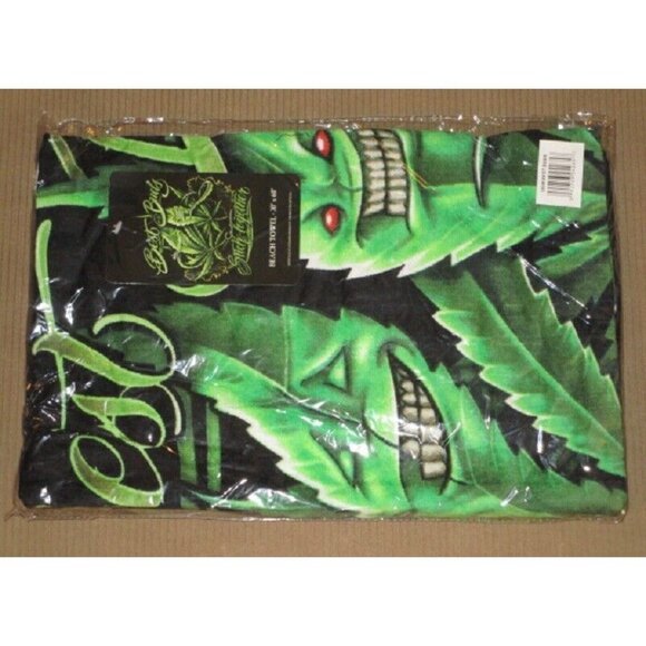 New Best Buds Green Cotton Bath Beach Pool Towel GIFT Smoke Weed Pot Leaf Leaves - Picture 4 of 4